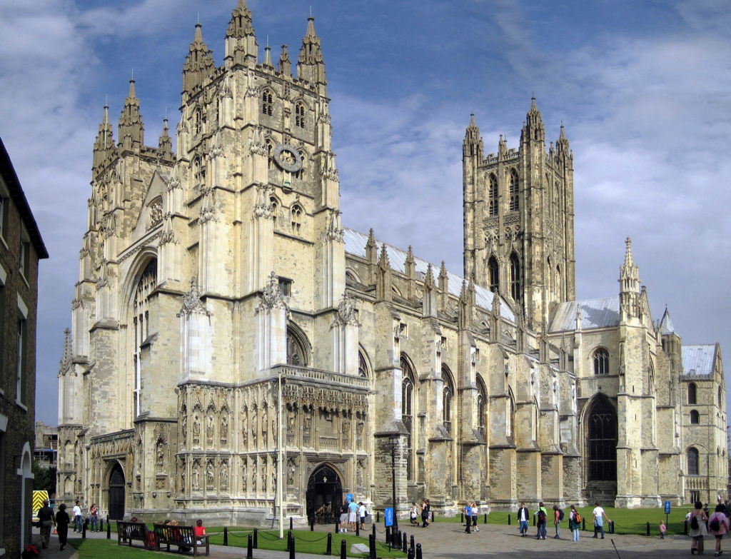 Canterbury Cathedral with people in front