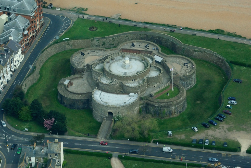 Aerial shot of castle