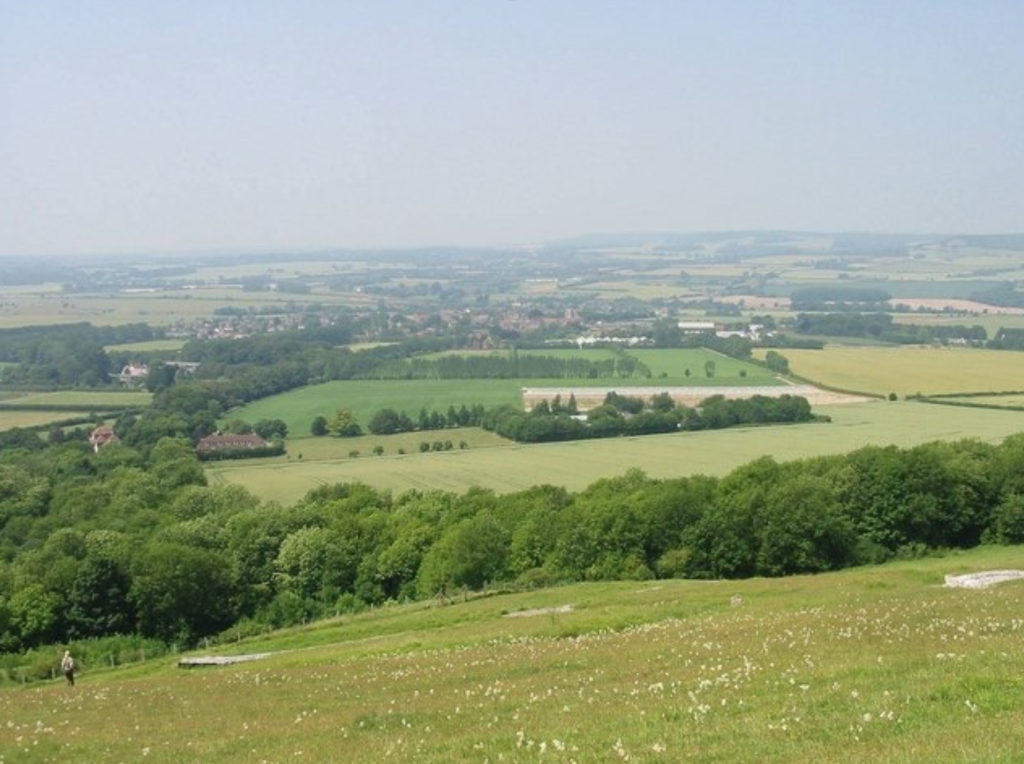 View across valley